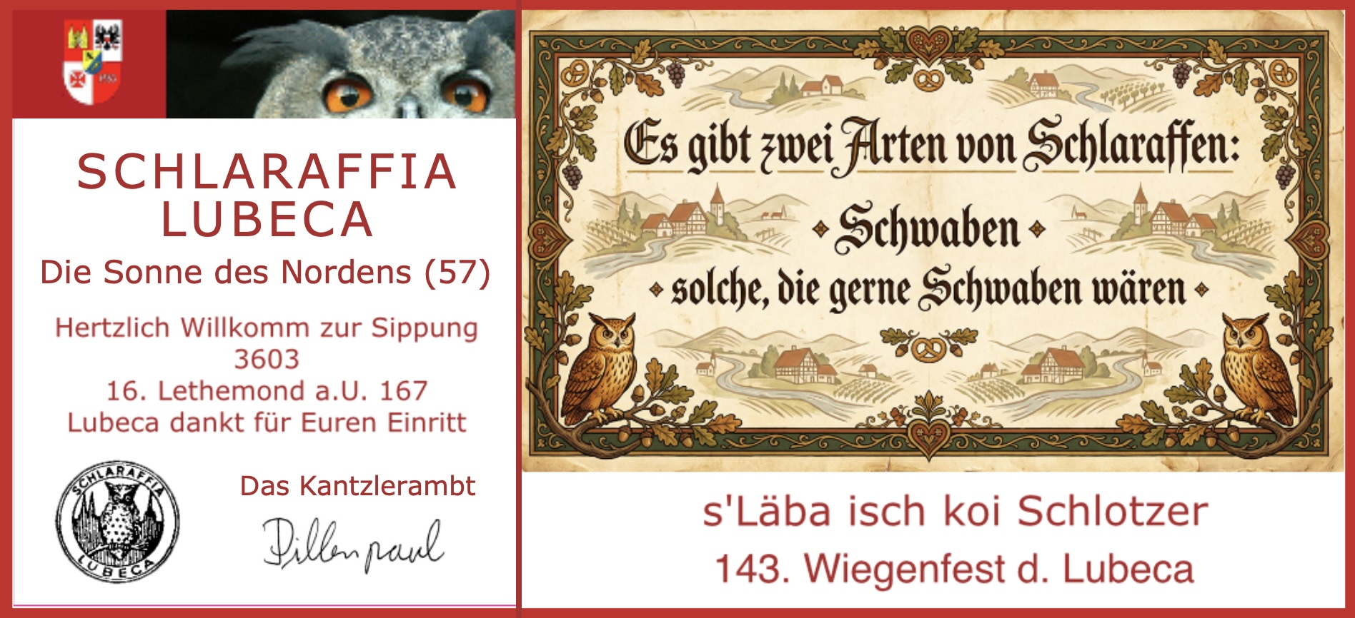 3603 --- ausgebucht : (A) 143. Wiegenfest d. Lubeca; Einritt der Schwaben; Herbstfeyer m. Bgfr u. Tross